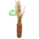 Vaso de Cerâmica 22cm C/ Capim Chorão Ouro