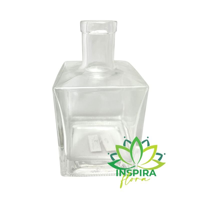 Garrafa Aromatizante De Vidro Quadrada 500ml Arranjo Pampas