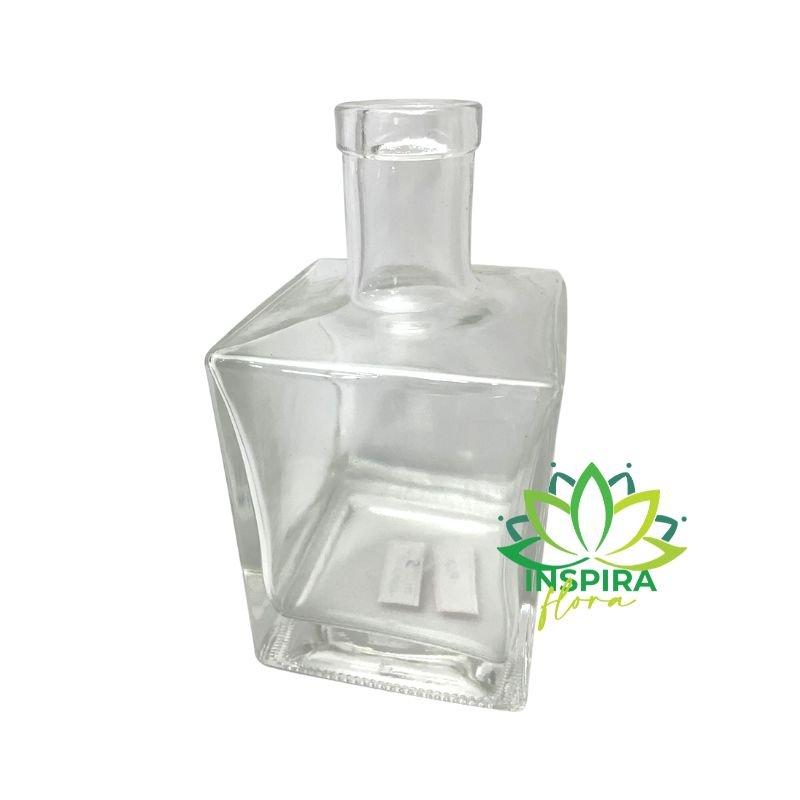 Garrafa Aromatizante De Vidro Quadrada 500ml Arranjo Pampas