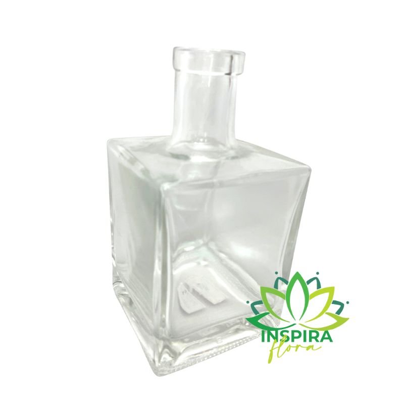 Garrafa Aromatizante De Vidro Quadrada 500ml Arranjo Pampas