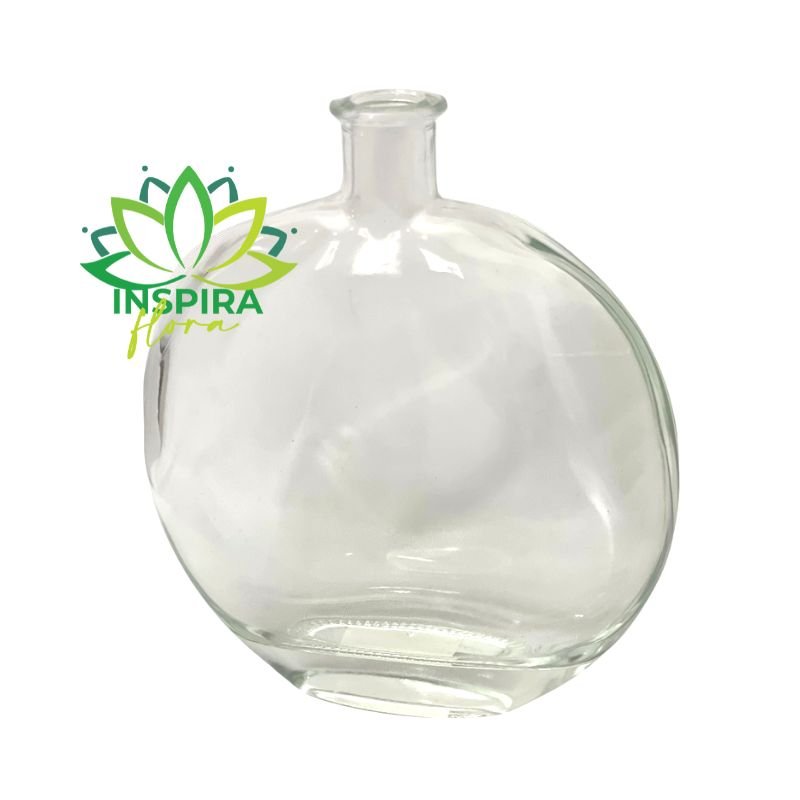 Garrafa Aromatizante De Vidro Redonda 500ml Arranjo Pampas