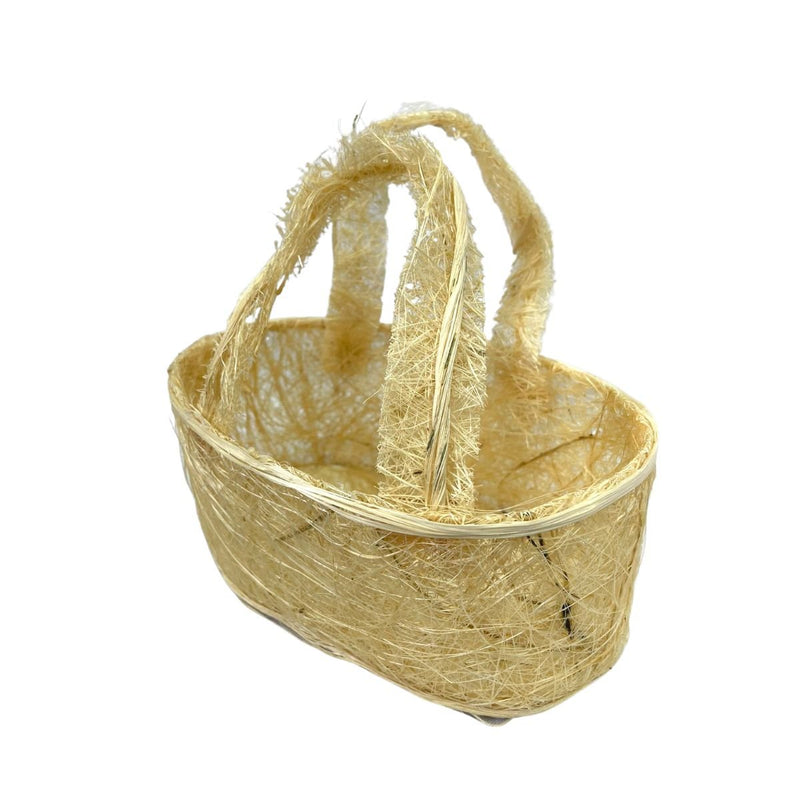 Cesta Bolsa de Sisal Natural Oval Pequena