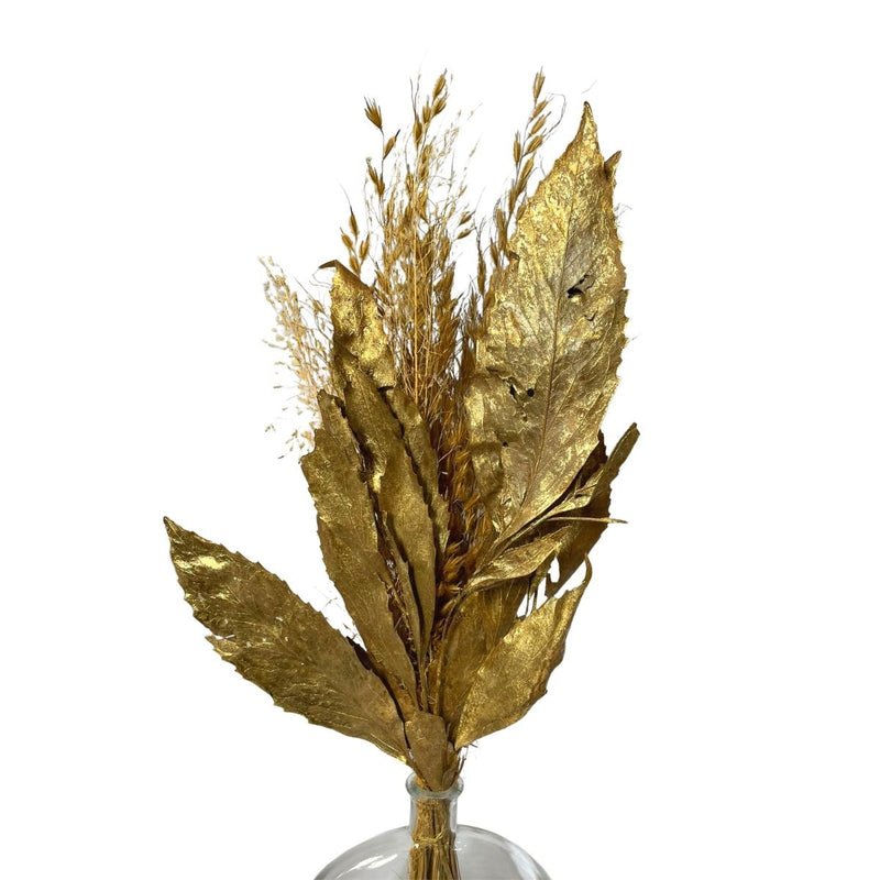 Arranjo Floral Dourado Desidratado Decoração Presente