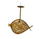 Luminária De Bambu Em Forma De Peixe Com Fio E Bocal Decoraç