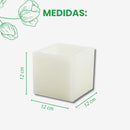 1 Luminária em Parafina Quadrada Chão Entrada Cubo Casamento 12 Cm