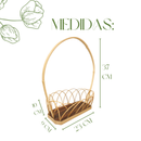 Cesta Decorativa Violeta Bambu Madeira Artesanal Duplo 9
