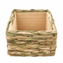 Vaso Quadrado Cachepo Taboa Trançado Cesto Violeta 9x14x14
