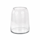 Vaso De Vidro Transparente Formato Barril 24cm Arranjo Flora