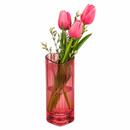 Vaso De Vidro Coração Vermelho 22cm Romântico Flores Quarto