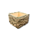 Vaso Quadrado Cachepo Taboa Trançado Cesto Violeta 9x14x14