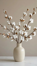 1 Unidade Haste De Algodão Artificial Decorativo 65 Cm