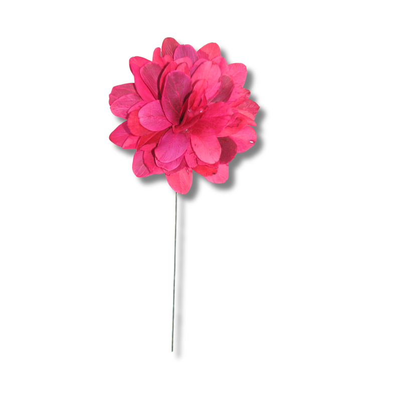 1 Flor de Folha Quina Com Arame Dobrável Desidratada - Pink