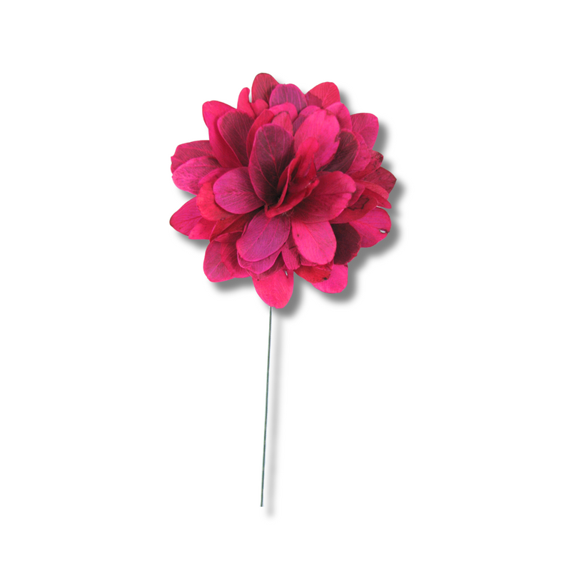 1 Flor de Folha Quina Com Arame Dobrável Desidratada - Pink