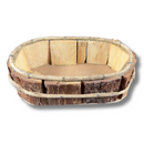 Mini Cachepot De Madeira De Pinus P Oval 19x10cm Decoração