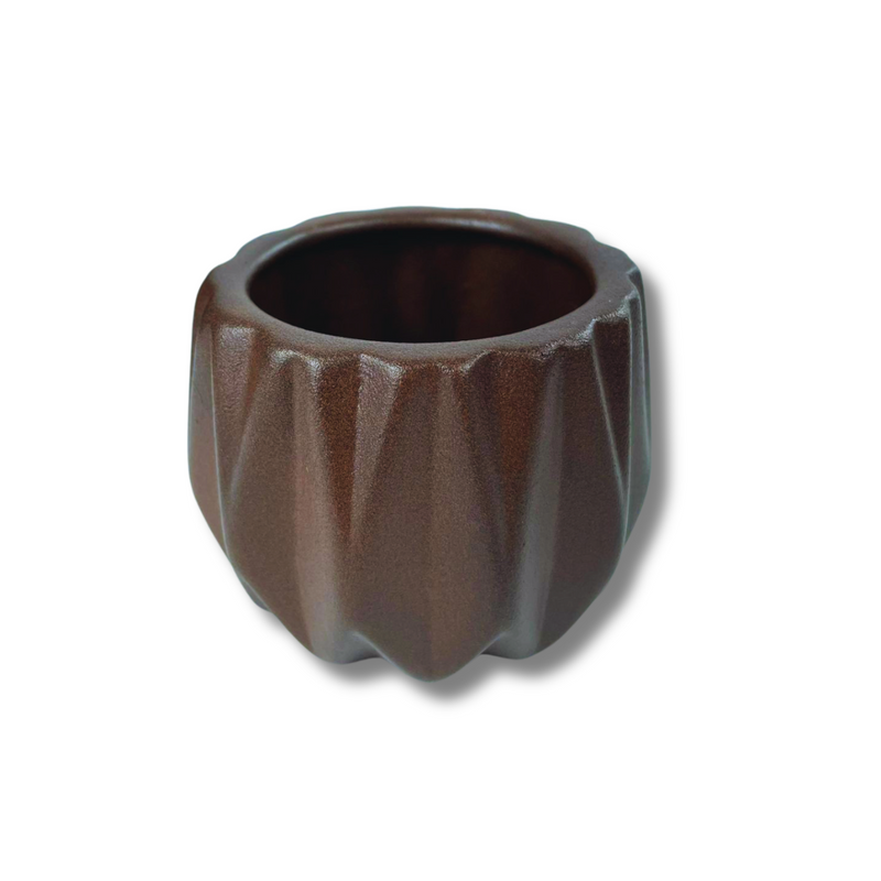 Vaso De Cerâmica Pequeno Pote 6 Cor Aço Cortem Para Decoração