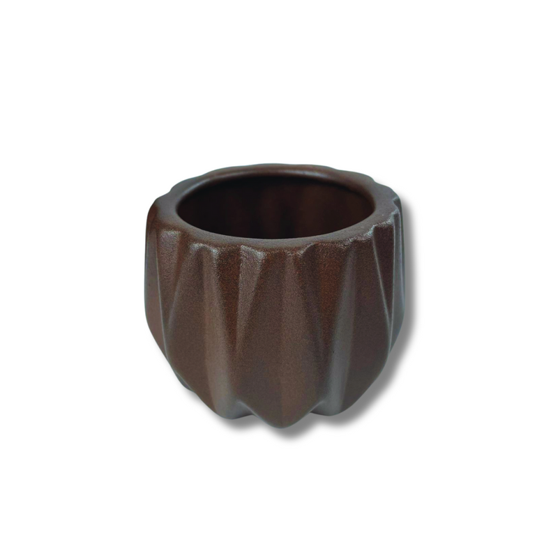 Vaso De Cerâmica Pequeno Pote 6 Cor Aço Cortem Para Decoração