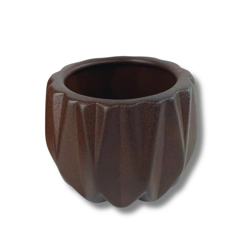 Vaso De Cerâmica Pequeno Pote 6 Cor Aço Cortem Para Decoração