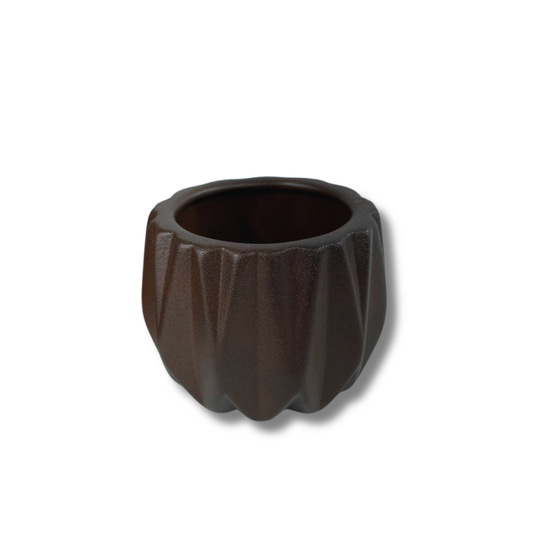 Vaso De Cerâmica Pequeno Pote 6 Cor Aço Cortem Para Decoração