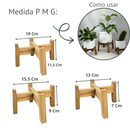 Trio De Suporte Tripé De Madeira P M G Para Vasos Decoração