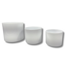 Trio De Vasos Cerâmica Cilíndrico Branco P M G Para Plantas
