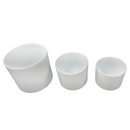 Trio De Vasos Cerâmica Cilíndrico Branco P M G Para Plantas