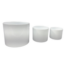 Trio De Vasos Cerâmica Cilíndrico Branco P M G Para Plantas