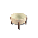 Vaso Bacia De Cerâmica Menta Marmorizado 24cm Tripé Madeira