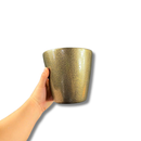 Vaso De Cerâmica Ouro Preto 15cm Furo De Drenagem Plantas