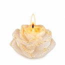 Vela Decorativa Rosa Com Glitter Dourado 7 Cm Flutuante