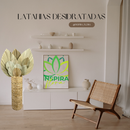 Arranjo Vaso Madeira Com Trança Taboa E Folhas de Latanias Desidratada Natural Premium