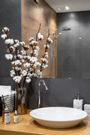 1 Unidade Haste De Algodão Artificial Decorativo 65 Cm