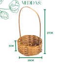Cesta Fraldeira Bambu Redondo 20Cm Decorativo Presente