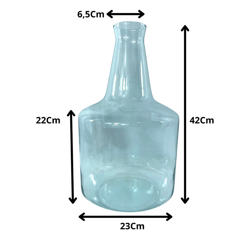 Vaso Garrafa Passione De Vidro 42 Cm Decoração Arranjo Luxo