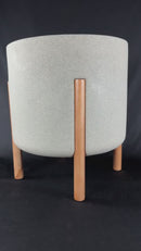 Vaso Nórdico Areia Polietileno 34cm 4 Pés Madeira Plantas
