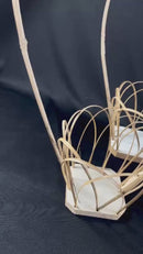Cesta Decorativa Violeta Bambu Madeira Artesanal Quadrado 12