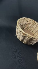 Cesto De Palha Taboa Artesanal Natural Organizador Cachepot