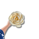 Flor De Palha De Milho Alvejada Decorativa Artesanal Unidade