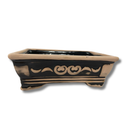 Vaso de Cerâmica Oriental Ikebana Montana G Para Bonsai Quadrado 10x20x26