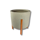 Vaso Nórdico Areia Polietileno 34cm 4 Pés Madeira Plantas